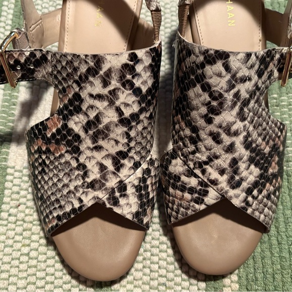 Cole Haan Women's Snakeskin Sandals -‎ Black and Cream - Picture 1 of 7